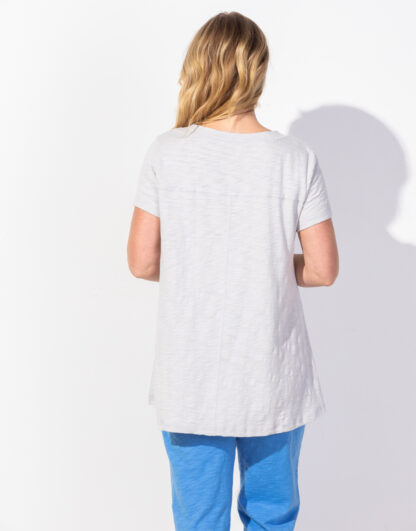 Escape Pieced V-Neck Tunic- Dune . Escape Style: 10022 DUN Back