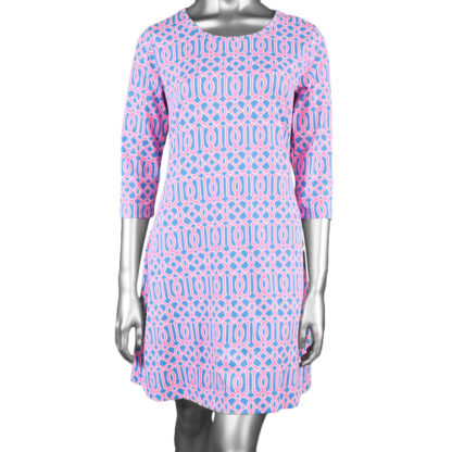 Lulu-B Travel Dress- Blue & Hot Pink. SPX4423P GWP