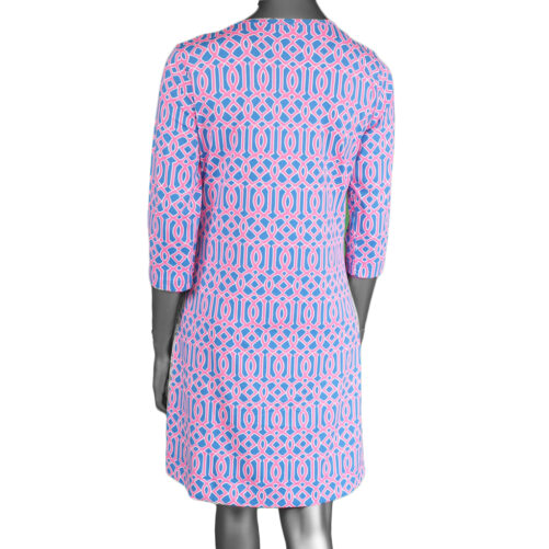 Lulu-B Travel Dress- Blue & Hot Pink. SPX4423P GWP bvack