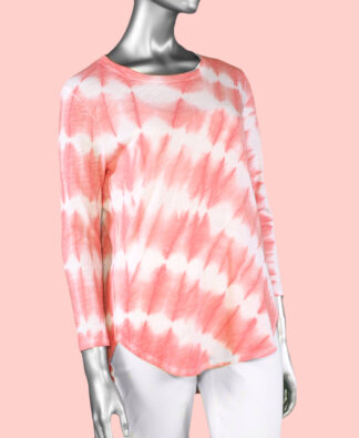 Escape Tie Dye Slub Hi Lo Tee- Guava . Escape Style: 20204 GUA