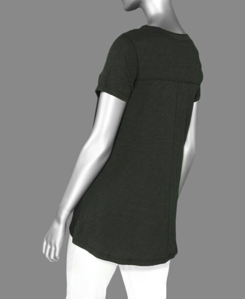 Escape Pieced V-Neck Tunic- Black . Escape Style: 10022 BLK Back