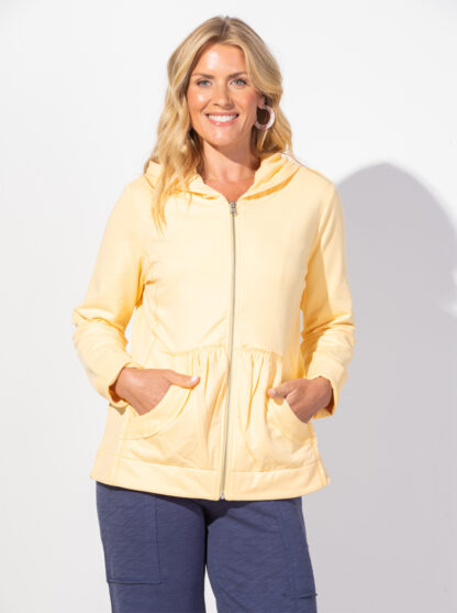 Escape Ocean Front Terry Beach Hoodie- Sunshine . Style: 30118 Sunshine