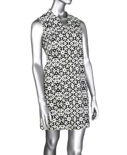 Lulu-B Scallop Neckline Dress- Geometric