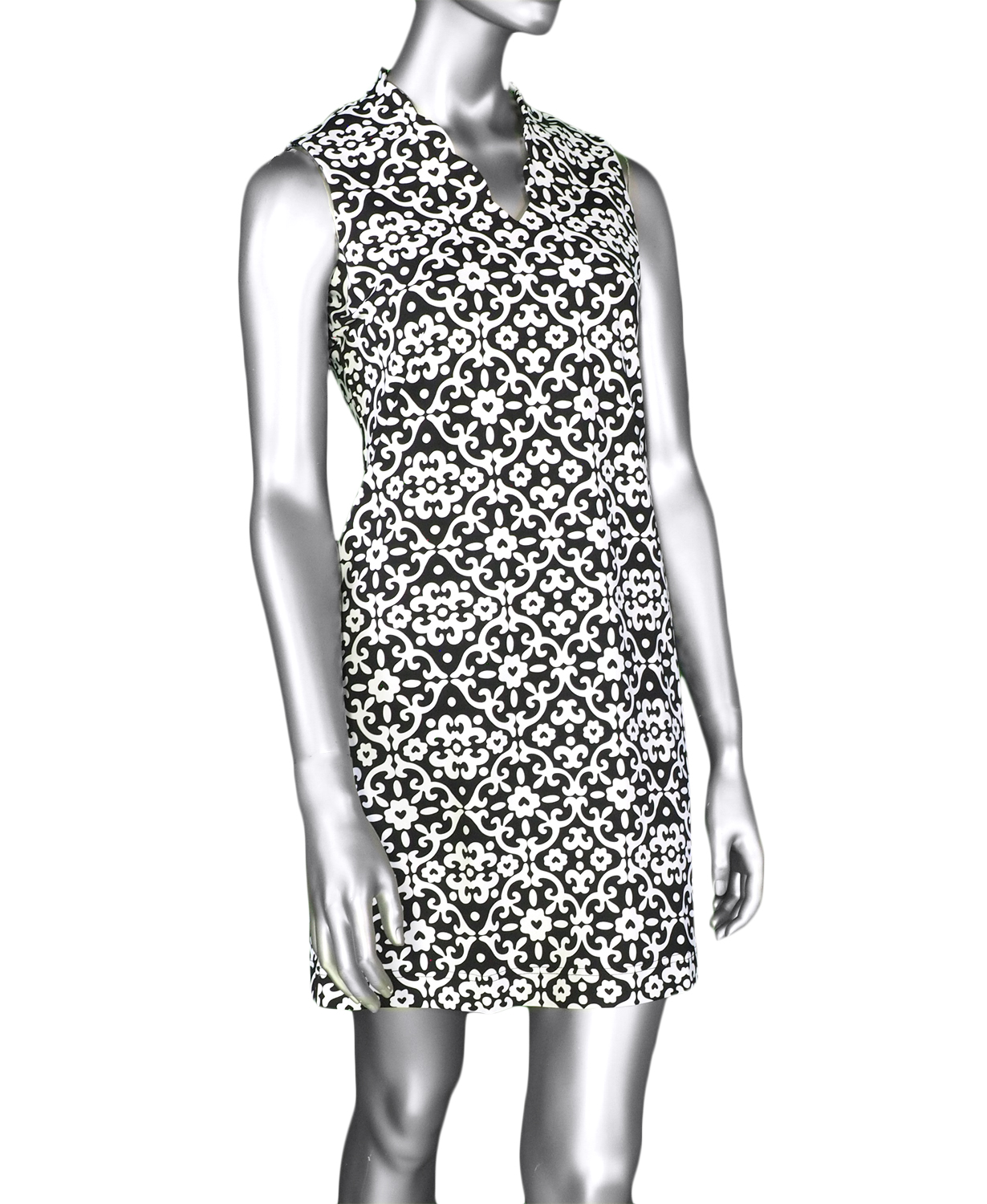 Scallop online neckline dress