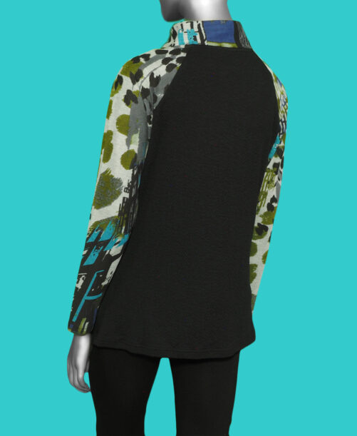Parsley and Sage Britta Mock Neck Top- Black . Style: W206C29 Back