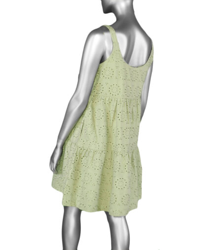 Tribal Lined Tiered Dress- Bay Leaf . Tribal Style: 1332O-3746-2399 back