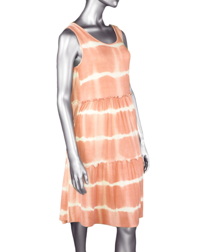 Tribal Dress with Flounce- Pale Coral . Tribal Style: 6963O-4395-1489