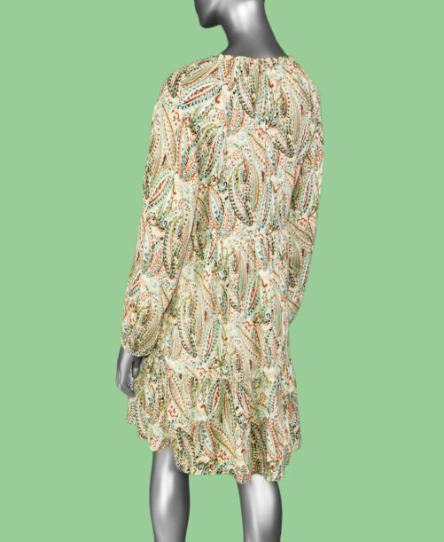 Tribal Tiered Dress- Mosstone .  Tribal Style: 1569O-3609-1039 rear