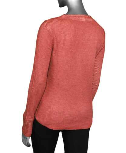 Tribal V-Neck Henley- Rosewood. Tribal Style: 7962O-4808-0325 Back
