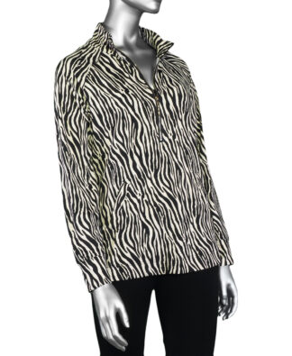 Lulu-B Half Zip Kangaroo Pocket Sweater-Zebra . Style: SPX5187P VZEB