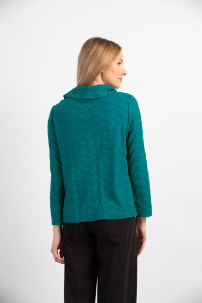 Habitat Knit Cowl Neck Top- Teal. Habitat Style: 16310 TEL Back