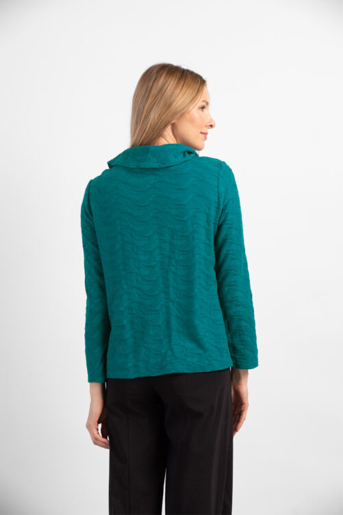 Habitat Knit Cowl Neck Top- Teal. Habitat Style: 16310 TEL Back