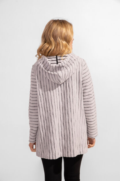 Escape Island Stripe Terry Hoodie- Dune .  Escape Style: 16612 Back
