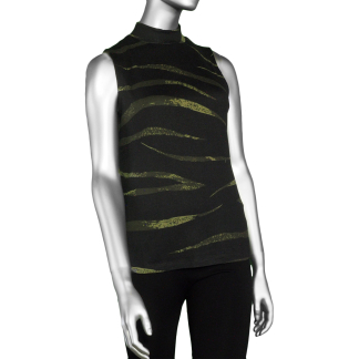 Liverpool Sleeveless Mock Top- Black Front ABS ANI . Liverpool Style: LM8228KP8 BFA