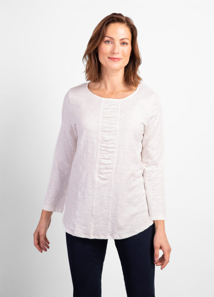 Habitat Ruched Shirt- Winter White . Habitat Style: 27516
