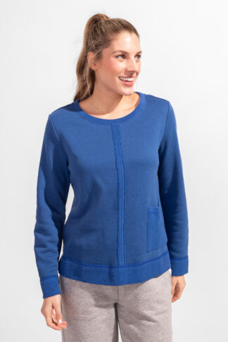 Escape French Terry Trim Pullover- Eclipse . Escape Style: 29935