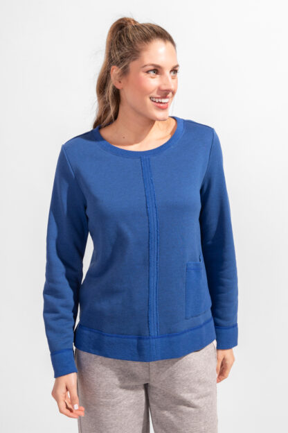 Escape French Terry Trim Pullover- Eclipse . Escape Style: 29935