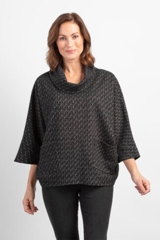 Habitat Harvest Fleece Cozy Poncho- Black