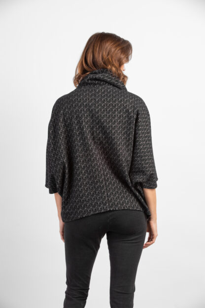Habitat Harvest Fleece Cozy Poncho- Black - Image 2