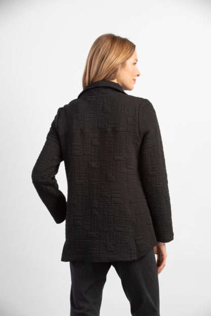 Habitat Box Quilt Button Jacket- Black . Habitat Style: 53324 BLK Back