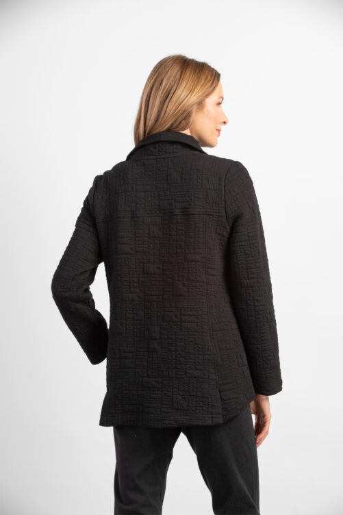 Habitat Box Quilt Button Jacket- Black . Habitat Style: 53324 BLK Back