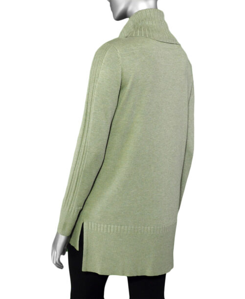 Tribal Cowl Neck Sweater- Heather Forest Fog . Tribal Style: 1472O-133-3021 Back