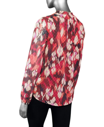 Tribal Puff Sleeve Blouse- Red Plum . Tribal Style: 5310O-4868-3015 Back