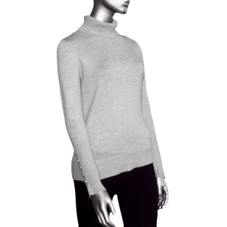 Tribal Turtleneck Sweater- Light Grey Mix. Tribal Style: 1490O-835-141A