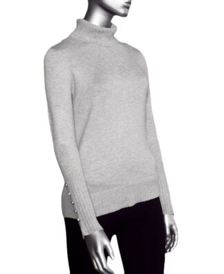 Tribal Turtleneck Sweater- Light Grey Mix. Tribal Style: 1490O-835-141A