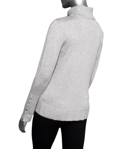 Tribal Turtleneck Sweater- Light Grey Mix. Tribal Style: 1490O-835-141A Back
