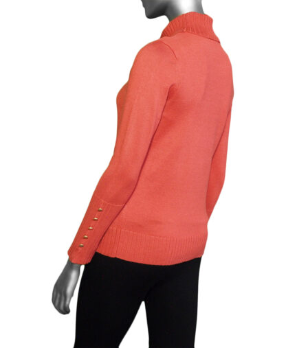 Tribal Turtleneck Sweater- Chili Red . Tribal Style: 1490O-825-2989 Back
