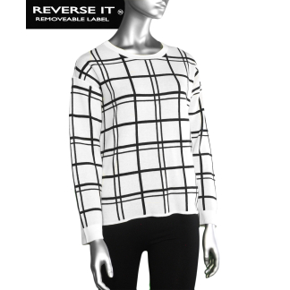 Tribal Crew Reversible Sweater- Cream . Tribal Style: 1597O-576-0026