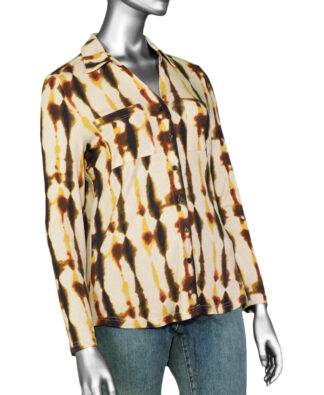 Tribal Button Down Knit Shirt- Chartreuse . Tribal Style: 7747O-4756-0866
