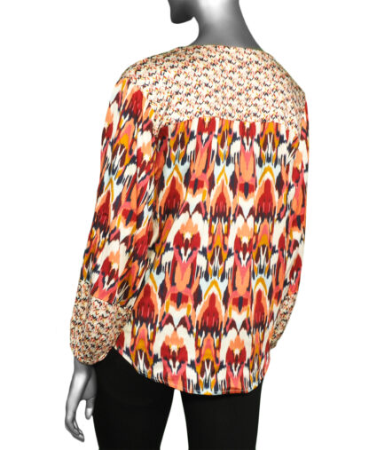 Tribal Combo Print Blouse- EarthRed . Tribal Style: 7915O-1434-2430 Back