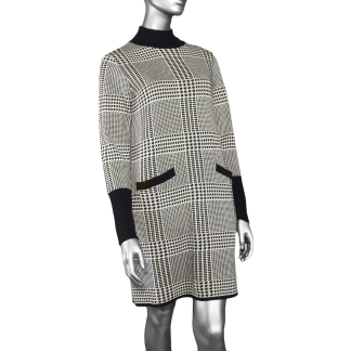 Tribal Mock Neck Sweater Dress- Black Multi . Tribal Style: 7533O-4654-3027