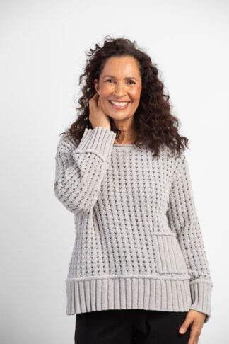 Habitat Aspen Chenille Tweedy Pocket Pullover- Mirage . Habitat Style: 87735 MRG