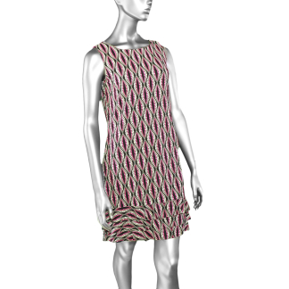 Lulu-B Ruffle Trim Dress- Black & Pink . Style: SPX4495P DTNU