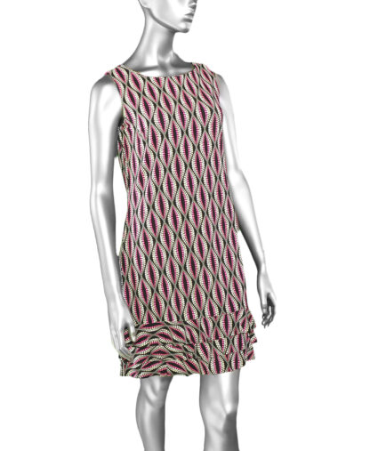 Lulu-B Ruffle Trim Dress- Black & Pink . Style: SPX4495P DTNU