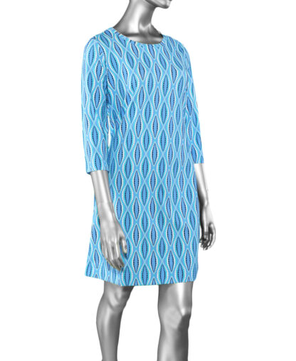 Lulu-B Travel Dress- Purple/Turq/ White/Black . Style: SPX4423P DTBL