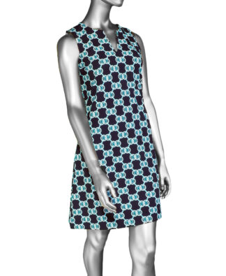 Lulu-B Open Cut Dress- Navy & Turquoise . Style: SPX4474P MDNT