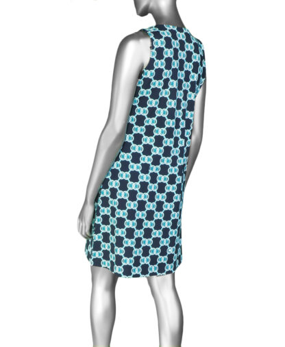 Lulu-B Open Cut Dress- Navy & Turquoise . Style: SPX4474P MDNT Back