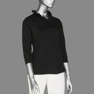 Lulu-B Ruffled Neck Top- Black