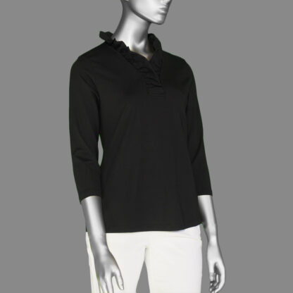 Lulu-B Ruffled Neck Top- Black