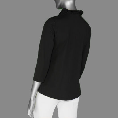 Lulu-B Ruffled Neck Top- Black - Image 2