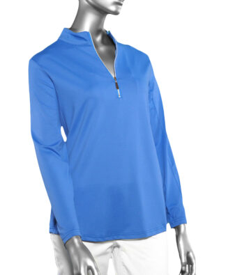 Lulu-B High Neck Zip Pull-Over- Deep Sea . Lulu-B Style: SPX0632S BLU