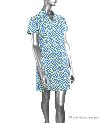 Lulu-B Short Sleeve Dress Print- Peri/Lime/White . Lulu-B Style: SPX4530P GKPW