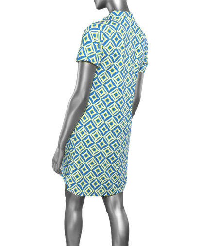 Lulu-B Short Sleeve Dress Print- Peri/Lime/White . Lulu-B Style: SPX4530P GKPW Back