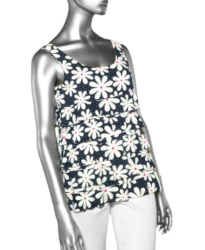 Lulu-B Sleeveless Cha Cha Top- Daisy Navy .  Style: SPX5255 DSYN