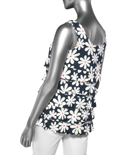 Lulu-B Sleeveless Cha Cha Top- Daisy Navy .  Style: SPX5255 DSYN Back