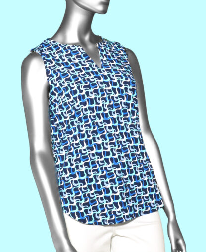 Lulu-B Keyhole Top- Multi Blue .  Style: SPX0612P MZBL